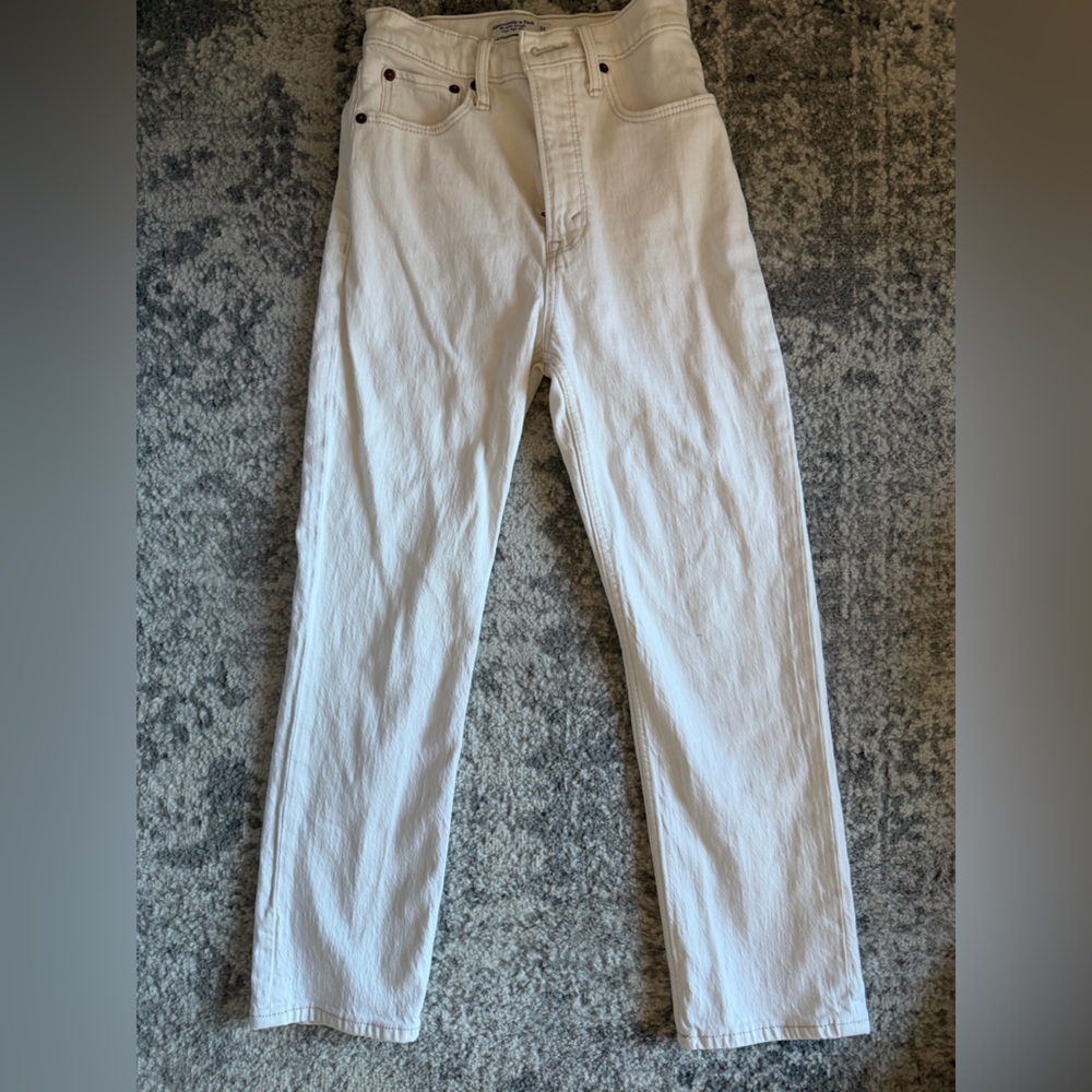 Abercrombie & Fitch Cream High-Rise Pants